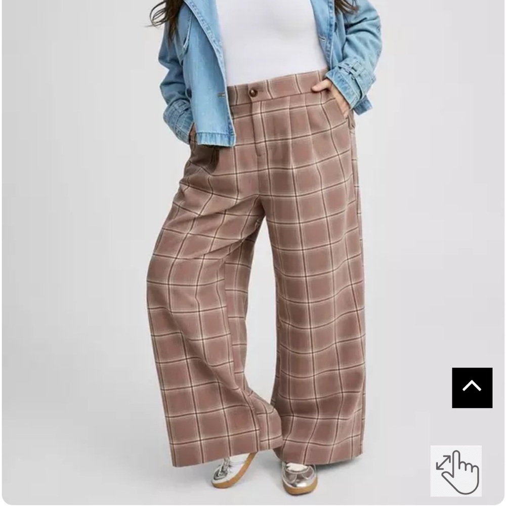 Elegant Plaid Wide Leg Women's Pants